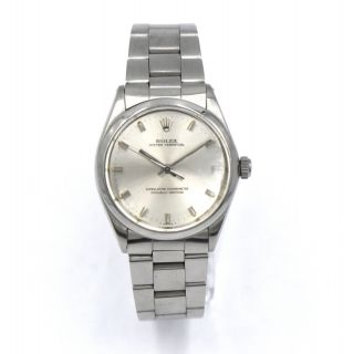 Vintage Gents Rolex Oyster Perpetual 1002 Wristwatch Stainless Silver Dial C1968