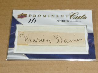 2009 Upper Deck Prominent Cuts Marion Davies Cut Signature Autograph/auto 1/1