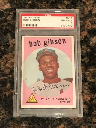 1959 Topps Bob Gibson 514 Baseball Card Psa 8