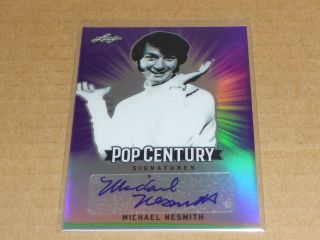 2018 Leaf Pop Century Signatures Michael Nesmith Autograph/auto /10 O5051