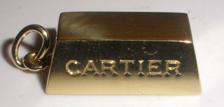 Rare Vintage Cartier 18k Yellow Gold 1 Oz Bar Ingot Pendant 31.  1 Gr