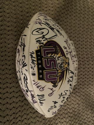 2007 Lsu Football Sec Champions Team Signed Football.  Featuring Les Miles