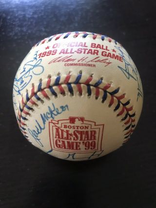 1999 National League All Star Team Autographed Baseball.  Fenway Park Boston