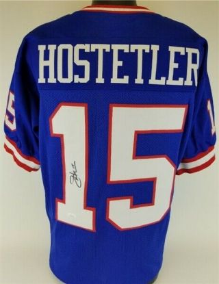 Jeff Hostetler Signed York Giants Jersey (jsa) 2xsuper Bowl Champion