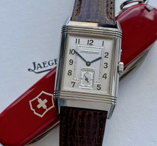 Jaeger - Lecoultre Reverso Duoface White Black Box Papers Steel Men Vintage Watch