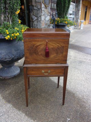 Grand Mahogany Cellarette Crafted By Henkel Harris 20thc.