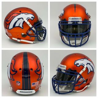 Denver Broncos “blaze Edition” - Schutt Xp - Full Size Football Helmet