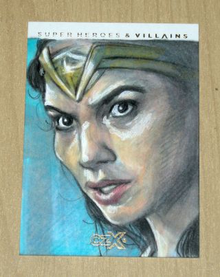 2019 Dc Czx Heroes Villains Cryptozoic Sketch Card 1/1 James Dickson Wonder Woma
