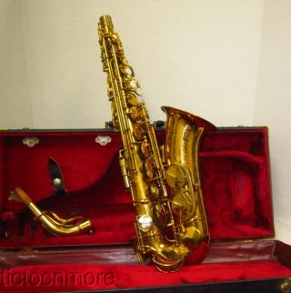 Vintage Hn White King 20 Sax Saxophone 354514 1950s Gold W/ King Case