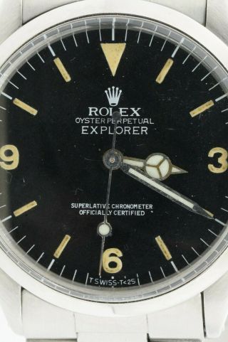 Rolex Explorer 5500 vintage 1970 SS automatic men ' s watch with Black dial 3
