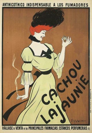 Rare Leonetto Cappiello 1900 Cachou Lajaunie Vintage French Poster