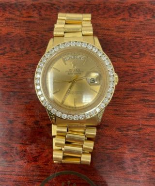 Mens Rolex Day - Date 18k Yellow Gold Watch Vintage 1968