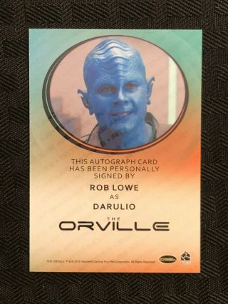 The Orville Archives Rob Lowe as Darulio Bordered Auto Autograph Archive Box Exc 2