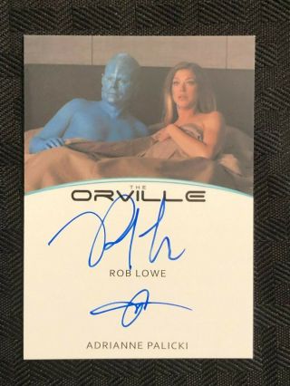 The Orville Season 1 Rob Lowe & Adrianne Palicki Dual Auto Autograph 9 Case