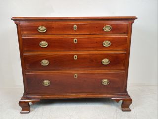 A Very Fine Antique Pennsylvania Cherry Chippendale 4 Drawer Low Chest,  1780’s