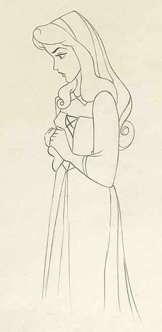 1959 Disney Sleeping Beauty Briar Rose Production Animation Drawing Cel