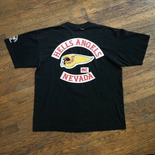 Vintage Hells Angels Motorcycle Club Nevada Member Anniversary Shirt Hamc