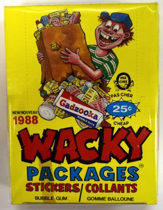 1988 Wacky Packages Sticker Box Rare Opc O - Pee - Chee Version