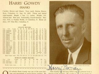 Hank Gowdy Signed 1933 Who ' s Who in Baseball Page PSA/DNA Photo 1914 Braves 2