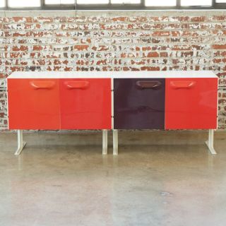 Raymond Loewy Df2000 Cabinets Vintage Pair Space Age Df - 2000 Credenzas