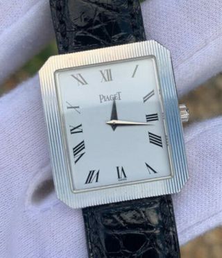Vintage Piaget Protocole 18k White Gold Unisex Wristwatch Ref.  90154
