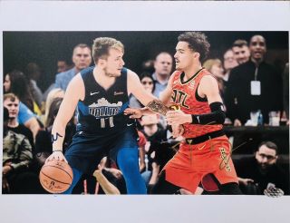 Luka Doncic And Trae Young Autographed Picture W/coa