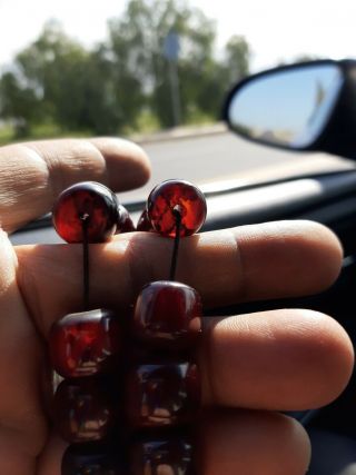 Antique German Faturan cherry amber bakelite Prayer beads 80 gr كوربا 2