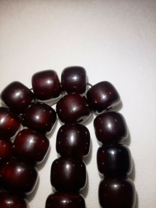 Antique German Faturan cherry amber bakelite Prayer beads 80 gr كوربا 3
