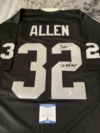 Marcus Allen Autographed/signed Jersey Beckett Los Angeles Raiders Hof