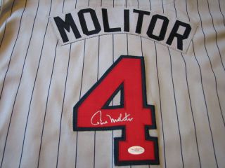 Paul Molitor Signed Game Style Twins Home Or Road Baseball Jersey - Jsa Auth.