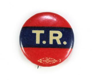 1904 Theodore Teddy Roosevelt " T.  R.  " Political Campaign Pinback Button