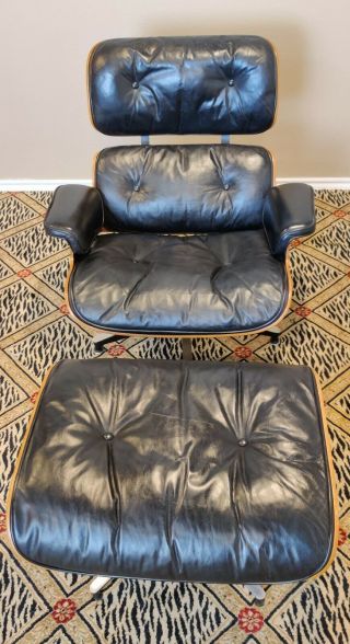 Herman Miller / Vintage Eames Lounge Chair & Ottoman - Rosewood & Black Leather