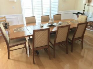 Vintage Danish Teak Gangso Mobler Dining Table With 8 Chairs