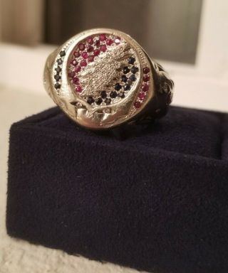 Rare - Vintage Grateful Dead 14k Solid White Gold Ring - Steal Your Face -