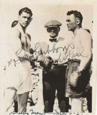 1923 Jack Dempsey Vs Tom Gibbons Heavyweight Championship,  D.  60. ,  Signed Photo
