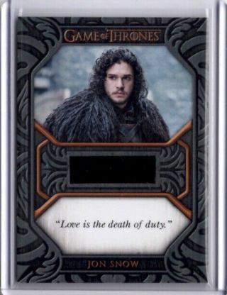 Game Of Thrones Iron Anniversary Costume Relic Quote Card Qc3 Jon Snow,  Love Is.