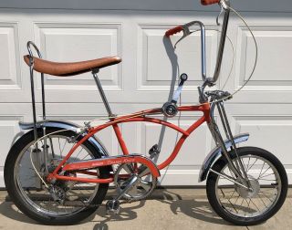 Vintage 1969 Schwinn Stingray Orange Krate Muscle Bike,  Old Banana Seat Bicycle