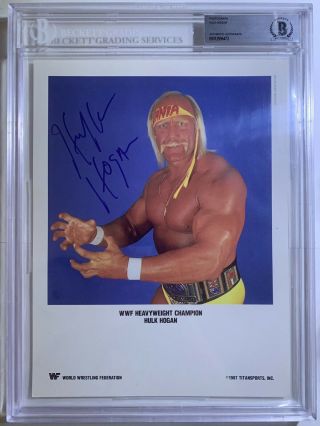 Hulk Hogan Signed Autographed 8x10 Promo Photo Beckett Bas Slabbed