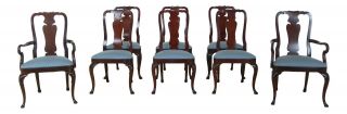 L51351ec: Set Of 8 Kindel Queen Anne Mahogany Dining Room Chairs