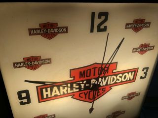 RARE Antique 1957 Vintage Harley Davidson Dealership Lighted Wall Clock Pam 4