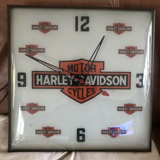 RARE Antique 1957 Vintage Harley Davidson Dealership Lighted Wall Clock Pam 6
