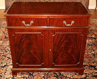 Stunning Flame Mahogany Regency Style Two Door Chest Buffet Server