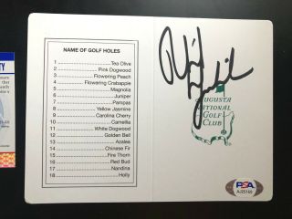 Phil Mickelson Signed Augusta National Masters Scorecard Psa/dna Autographed