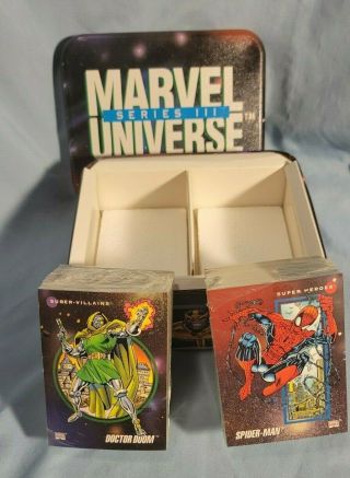 1992 MARVEL UNIVERSE SERIES 3 COLLECTOR ' S TIN Complete Set Trading Cards Impel 3