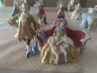 antique volkstedt porcelain lace music figurines 4