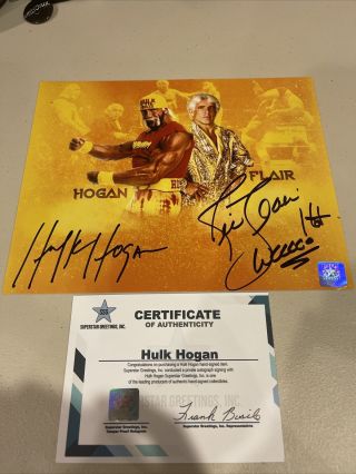 Autographed Hulk Hogan / Ric Flair Signed 8x10 Photo Ssg Gtp Tpa