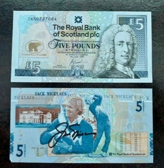 Jack Nicklaus Signed Royal Bank Of Scotland 5 Pound Note