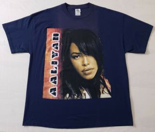 Vintage 2001 Aaliyah Memorial T - Shirt Sz Xl Rap Tee Hip Hop R&b Promo Y2k Rare