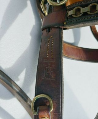 Vintage Hunt ' s Harness Brown Leather Carriage Show Harness Handles 17 Hands 2