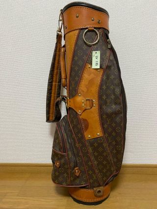 Auth Louis Vuitton Golf Club Bag Monogram Leather Vintage